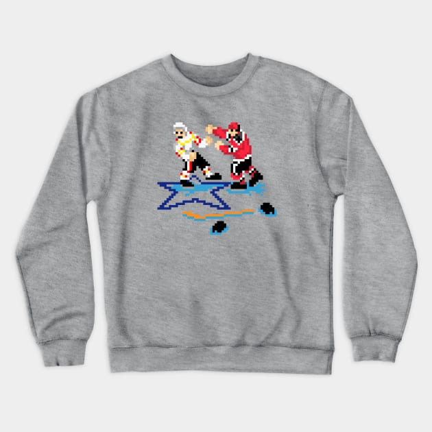 16-Bit Hockey Fight Crewneck Sweatshirt by The Pixel League